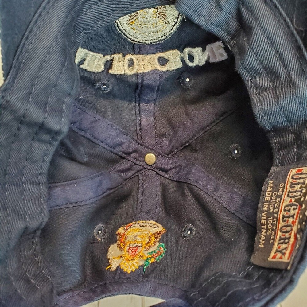 Air Force One Presidential Crew Black Embroidered Baseball Cap Hat Blue Adult - Picture 9 of 9